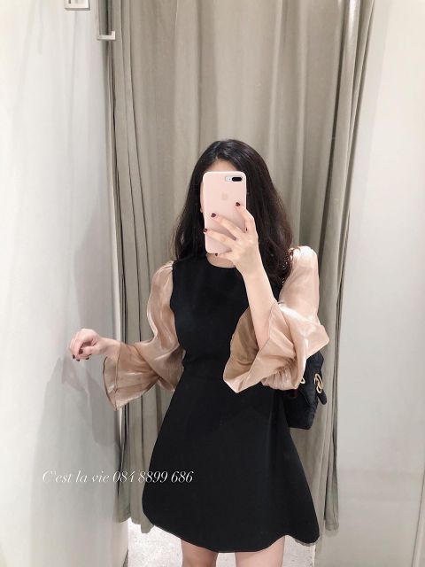 VÁY XUÔNG PHỐI TAY CỰC SANG