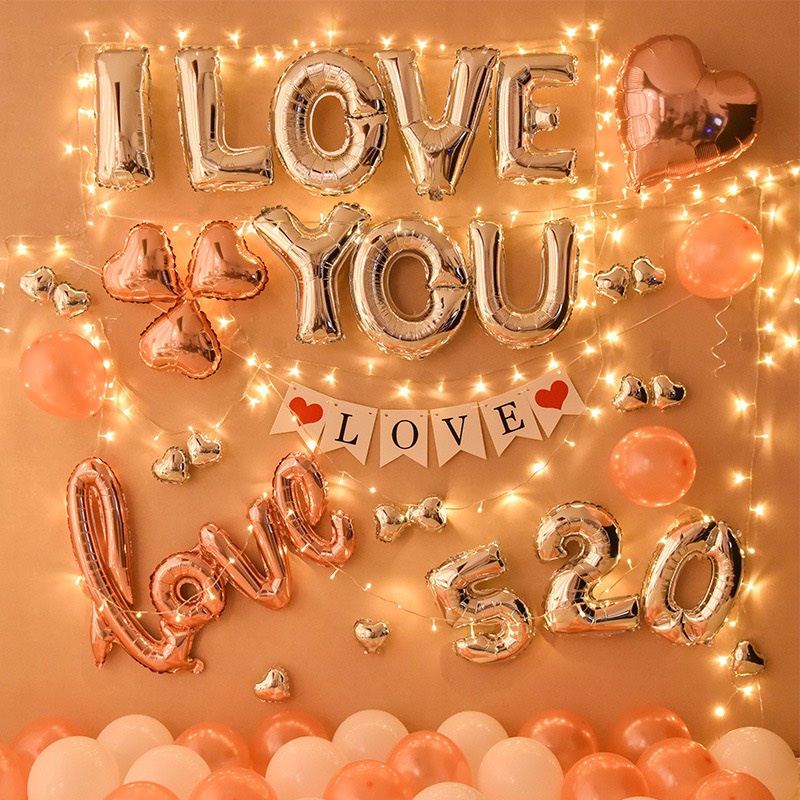 Set Bóng Bay Cầu Hôn, Trang Trí Marry Me MR00 Tặng Đèn Led