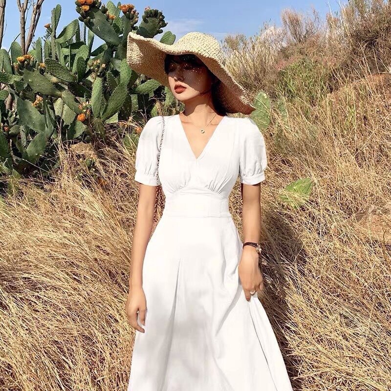 ĐẦM MIDI TRẮNG SIÊU VINTAGE