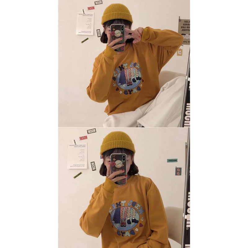 Áo Sweater Cổ Tròn Dáng Rộng In Họa Tiết Phong Cách Hàn Quốc Thời Trang Mùa Thu Mới 2021 | BigBuy360 - bigbuy360.vn