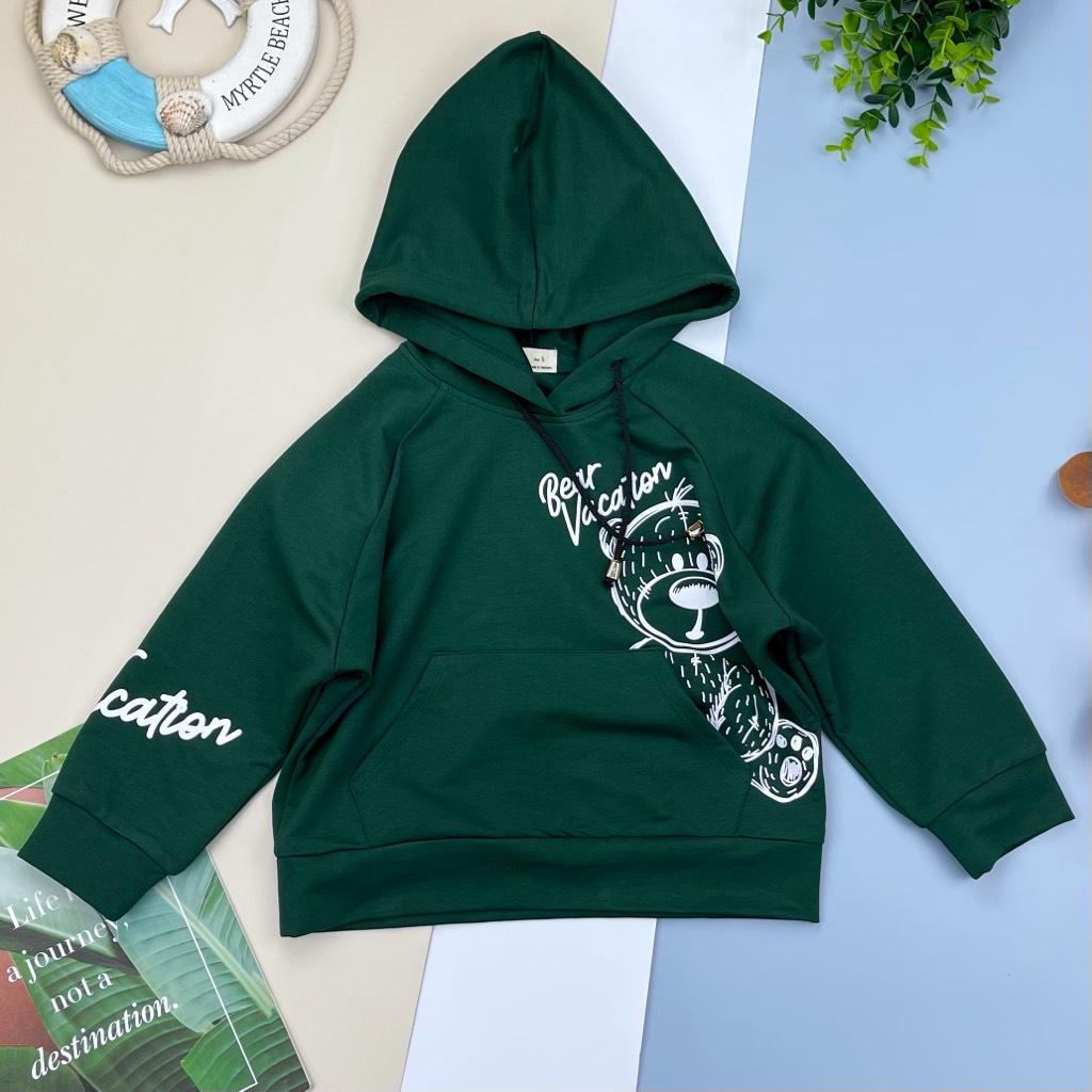 Áo nỉ hoodie in gấu LITIBABY 2/8T