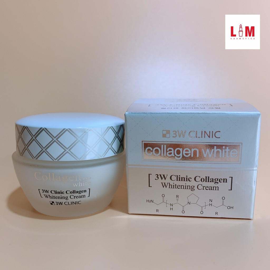 Kem dưỡng trắng da mặt tinh chất Collagen 3W Clinic Collagen Whitening Cream 60ml [Chính Hãng]