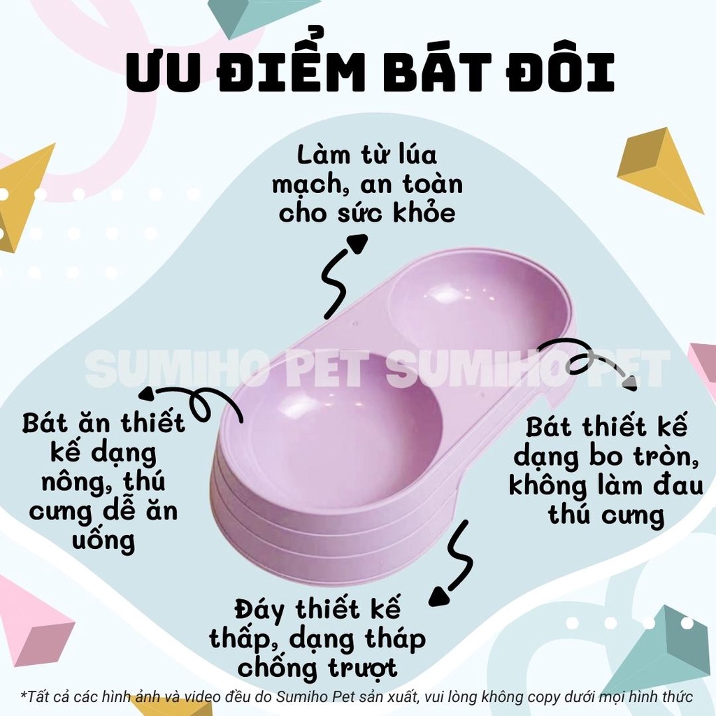 Bát ăn và nước uống cho thú cưng Sumiho chất liệu lúa mạch thân thiện môi trường