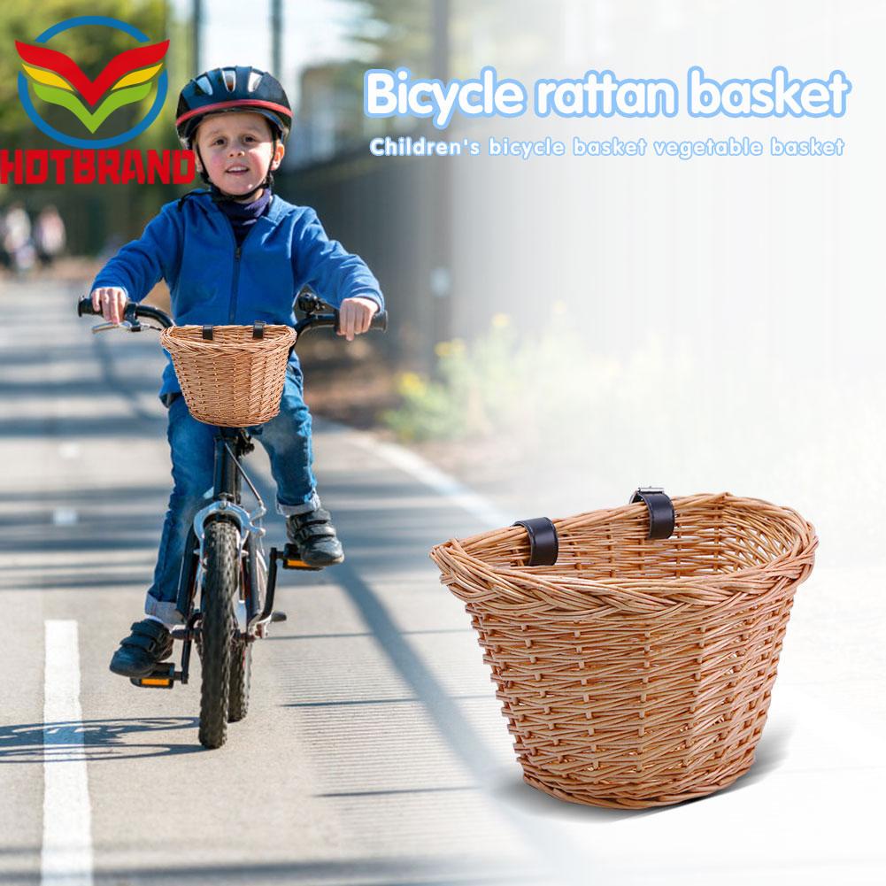Giỏ Xe Đạp Trẻ Em Đan Bằng Sợi Liễu Gai Gắn Phía Trước Xe Đạp