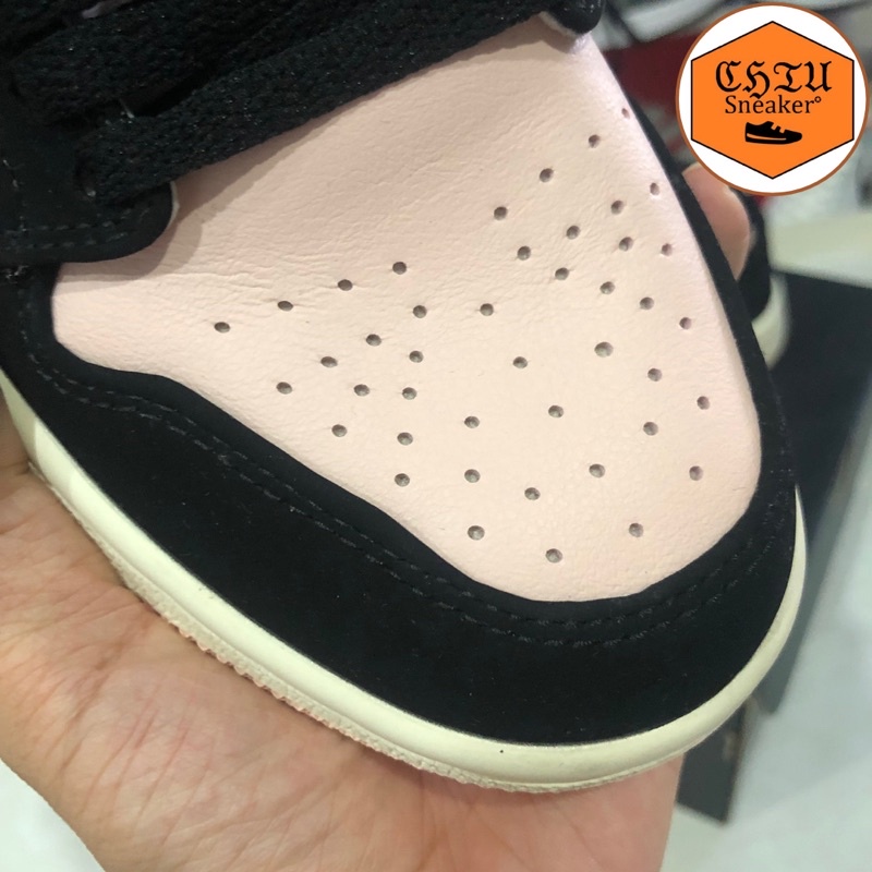 Giày Sneaker nữ Jordan cổ thấp Hồng đen phiên bản cao cấp da xịn giày thể thao nữ Jordan 1 cổ thấp Hồng