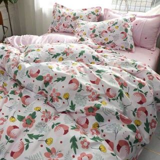 Cotton poly hoa nhí hồng