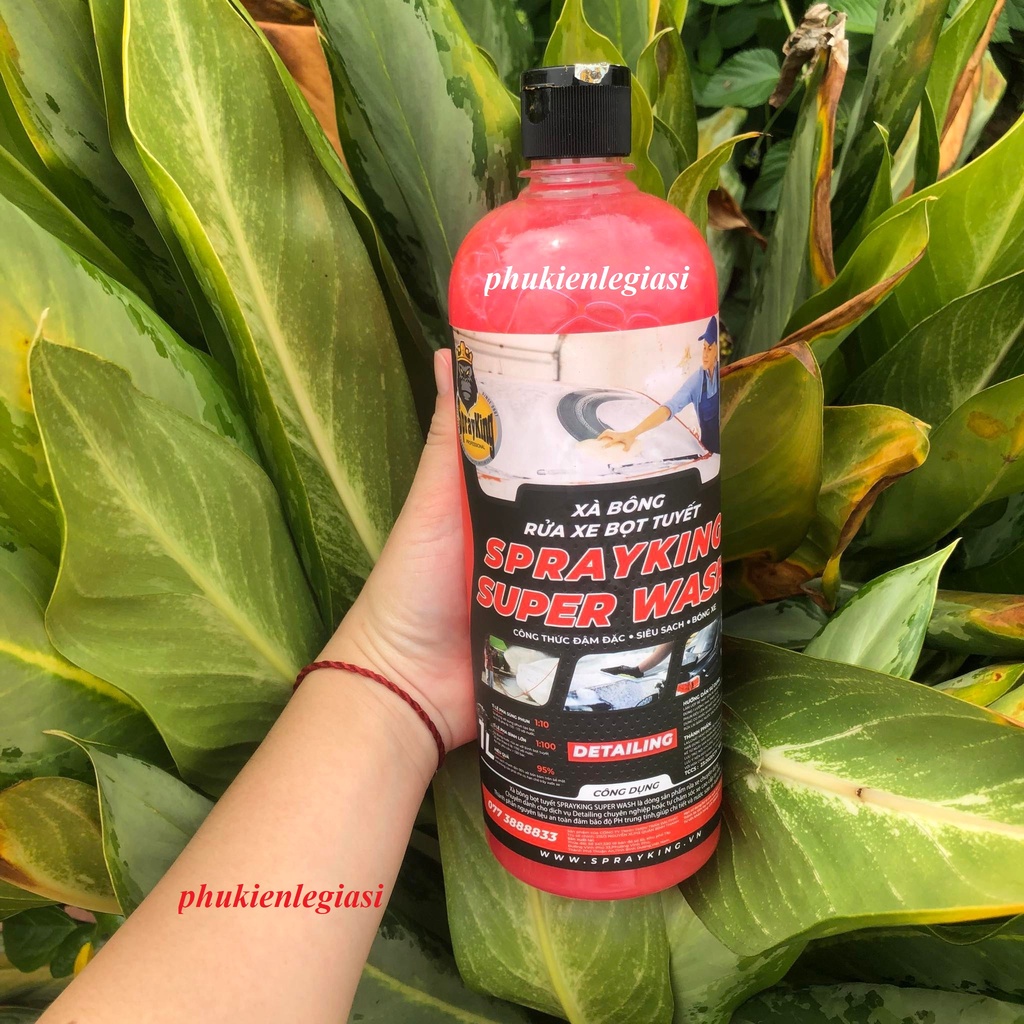 Xà Bông Xà Phòng Rửa Xe SPRAYKING siêu bọt tuyết chính hãng, an toàn 1L