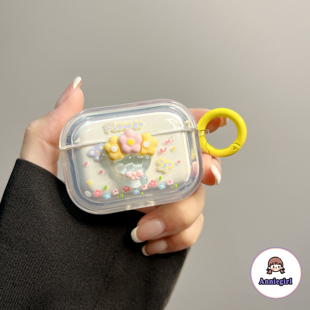 Vỏ Bảo Vệ Hộp Sạc Tai nghe không dây Airpods 1 / 2 / 3 / pro Hình Hoa 3D Bằng Silicon Mềm