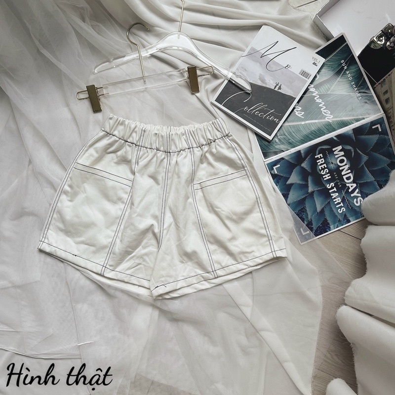 QUẦN SHORT NỮ CHỈ NỔI Lưng thun (HÌNH THẬT)