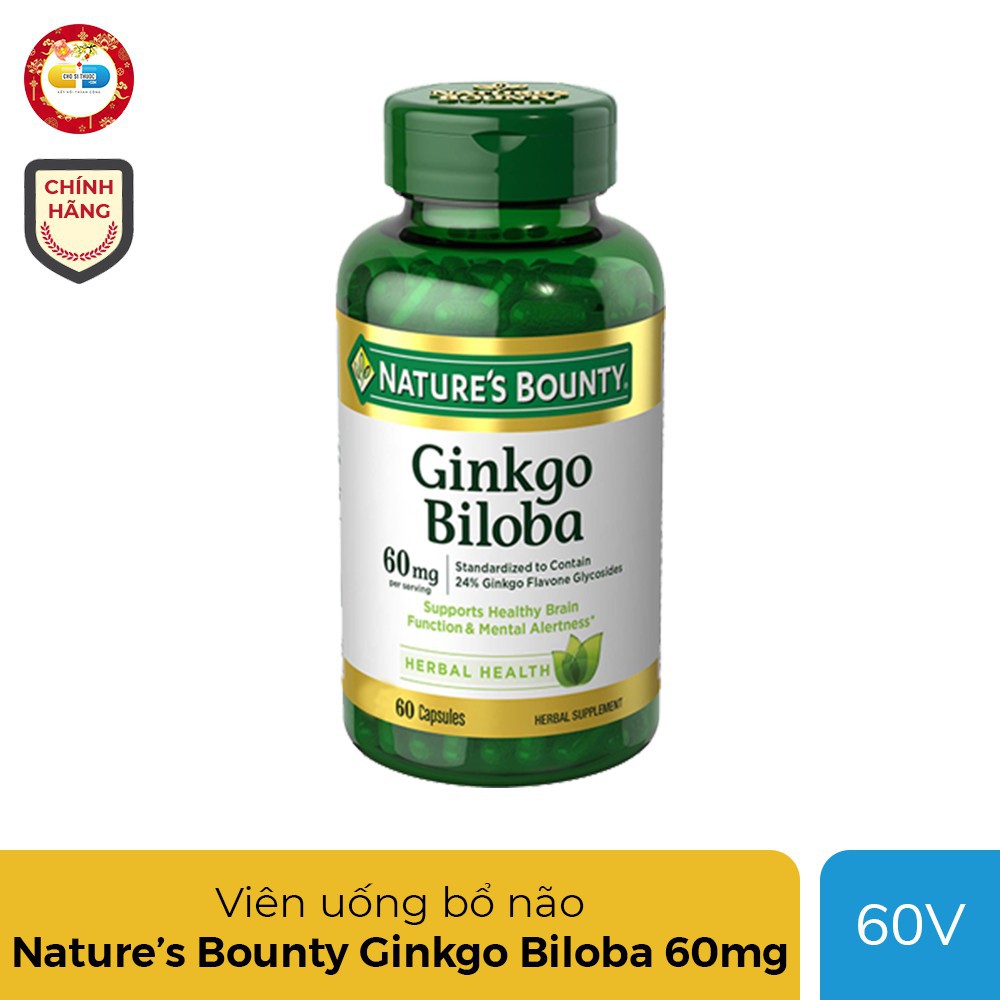 Ginkgo Biloba Nature's Bounty - 60mg Viên Uống Bổ Não