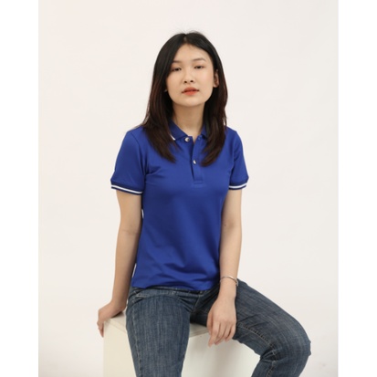 Áo Polo Nữ Màu Xanh Dương BLUECHIC Cổ Bẻ Chất Liệu Poly Cá Sấu Cao Cấp Trẻ Trung Chuẩn Form NF010