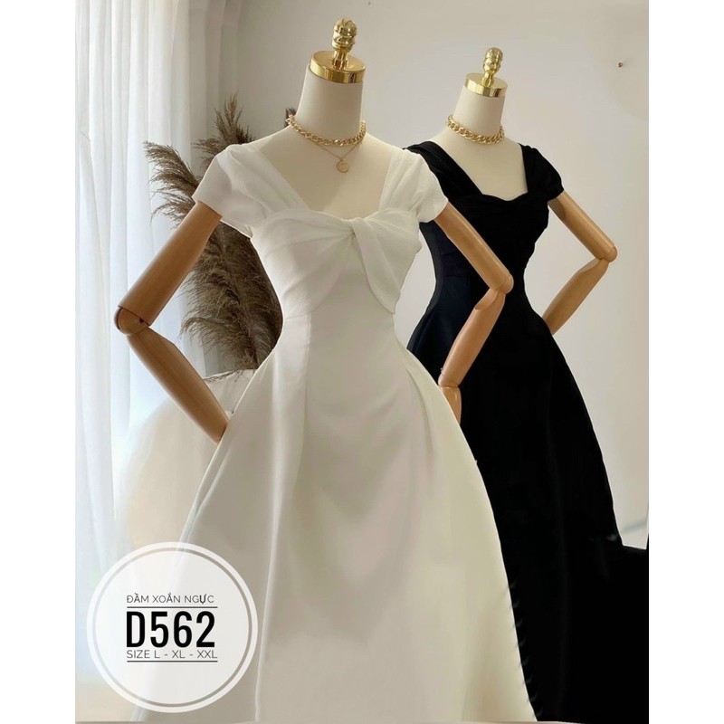 BIGSIZE Đầm xoắn ngực D562