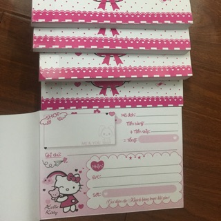 Combo 20q phiếu ship hàng kitty a6 100 trang+ 1 hộp mực 10ml