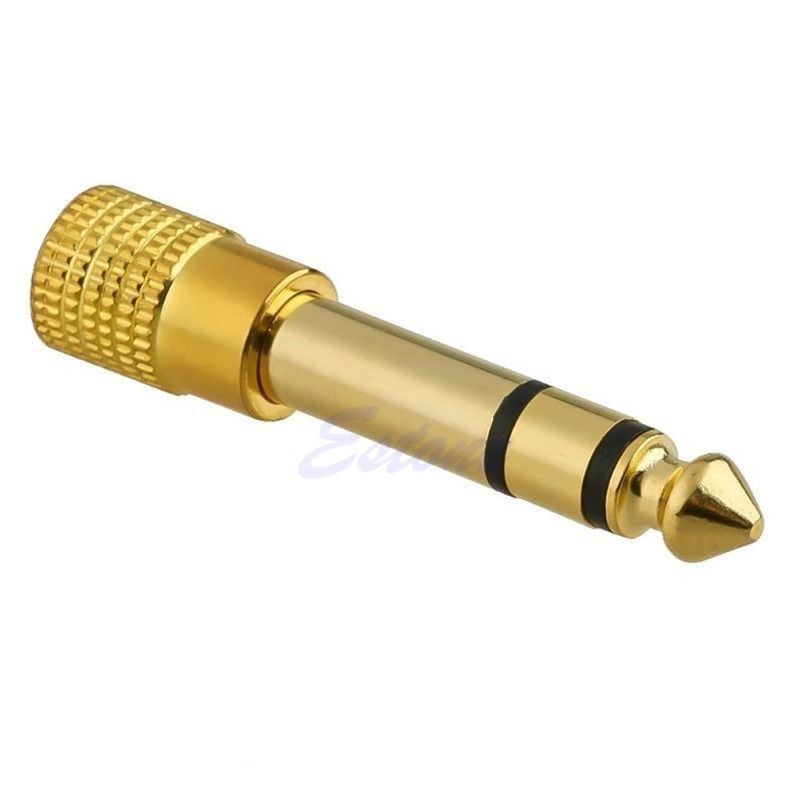 ❤❤ Gold Audio Female 6.3mm 1/4" Male to 3.5mm 1/8" Stereo Plug Adapter Converter