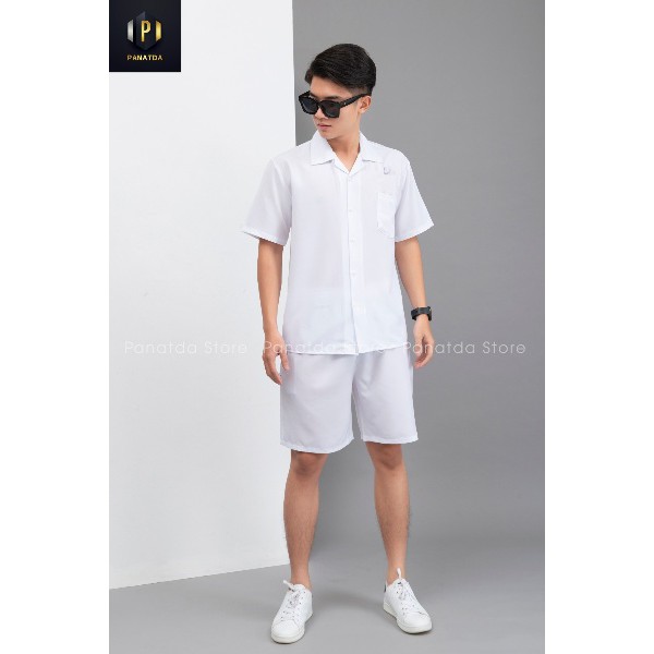 Bộ đồ đi biển nam đồ bộ nam cao cấp chất liệu vải lụa gió sợi tre thoáng mát | BigBuy360 - bigbuy360.vn