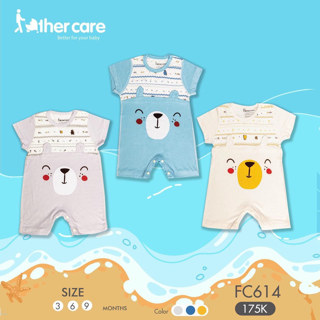 Body Cài Vai Cộc Tay Father Care Cho Bé, Body sơ sinh chất mềm mát co giãn cho bé, [SP0071]