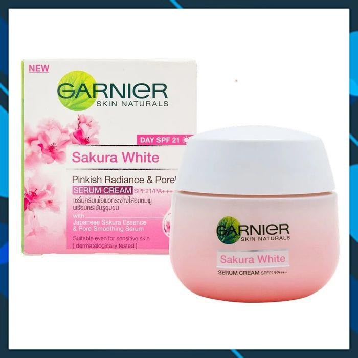 FREESHIP- Chuẩn Auth Kem Dưỡng Trắng Da Ban Ngày Garnier Sakura White SPF21 Thái Lan 50ml