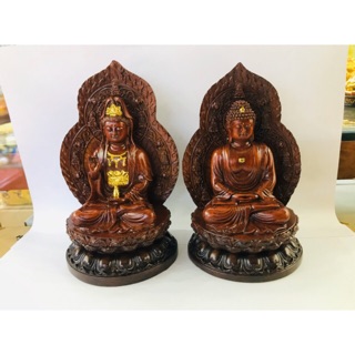 Phật Giả Gỗ 15cm Quan Âm, A di đà