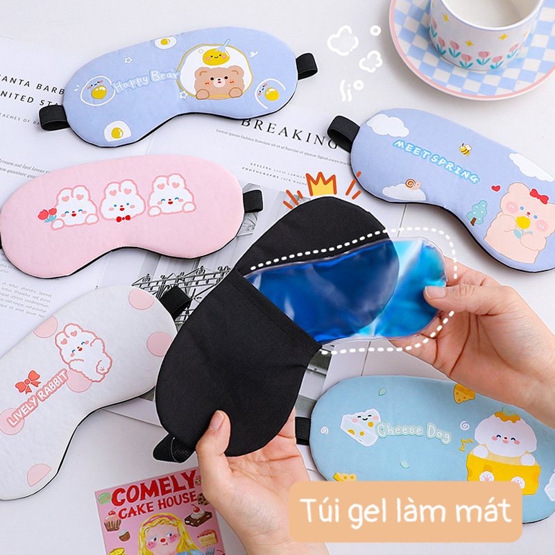 Miếng Che Mắt (Bịt Mắt) Chống Chói Mắt Khi Ngủ Kèm Túi Gel Massage