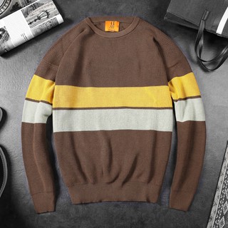 Áo Len Nam OVERSIZE Phối Kẻ Chất Liệu Len Chuẩn Xịn Dày Dặn Ấm Áp