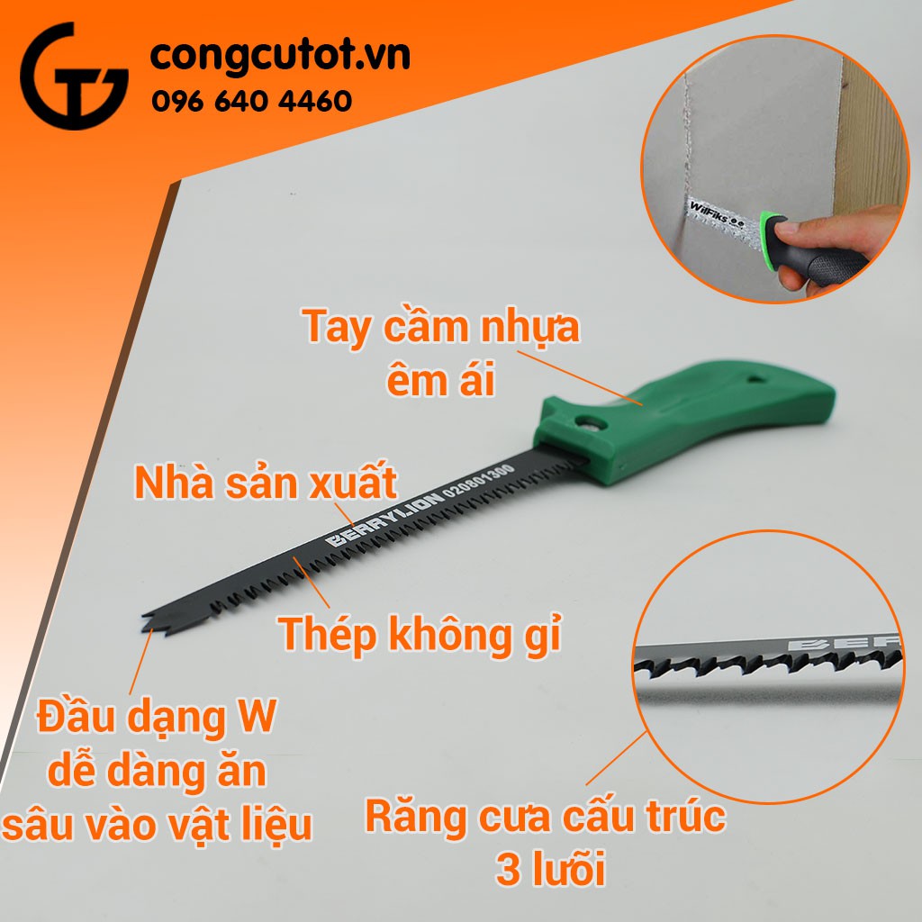 CƯA THẠCH CAO 300MM BERRYLION ĐẦU MŨI DÙI THẠCH CAO KIỂU W