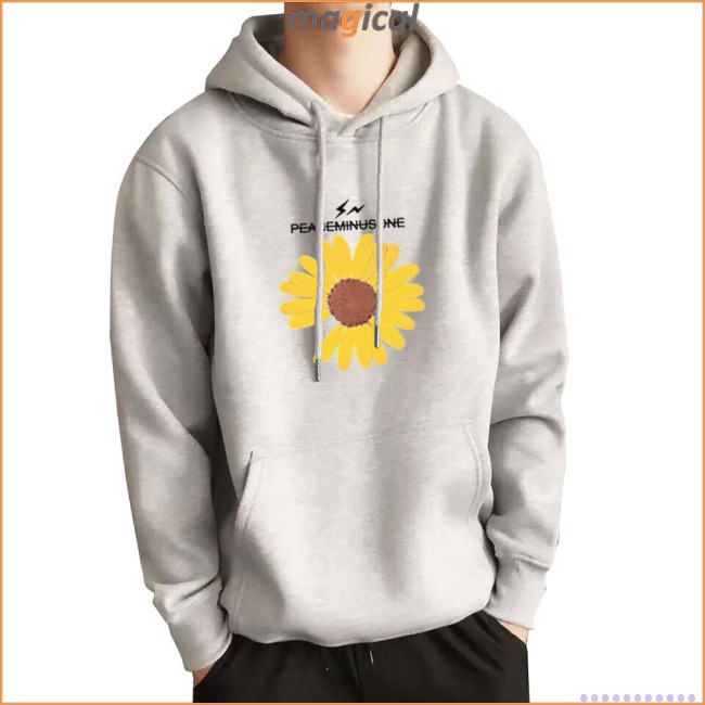 Men Women Daisy Pattern Sweatshirt Hooded Casual Coat Loose Fashion