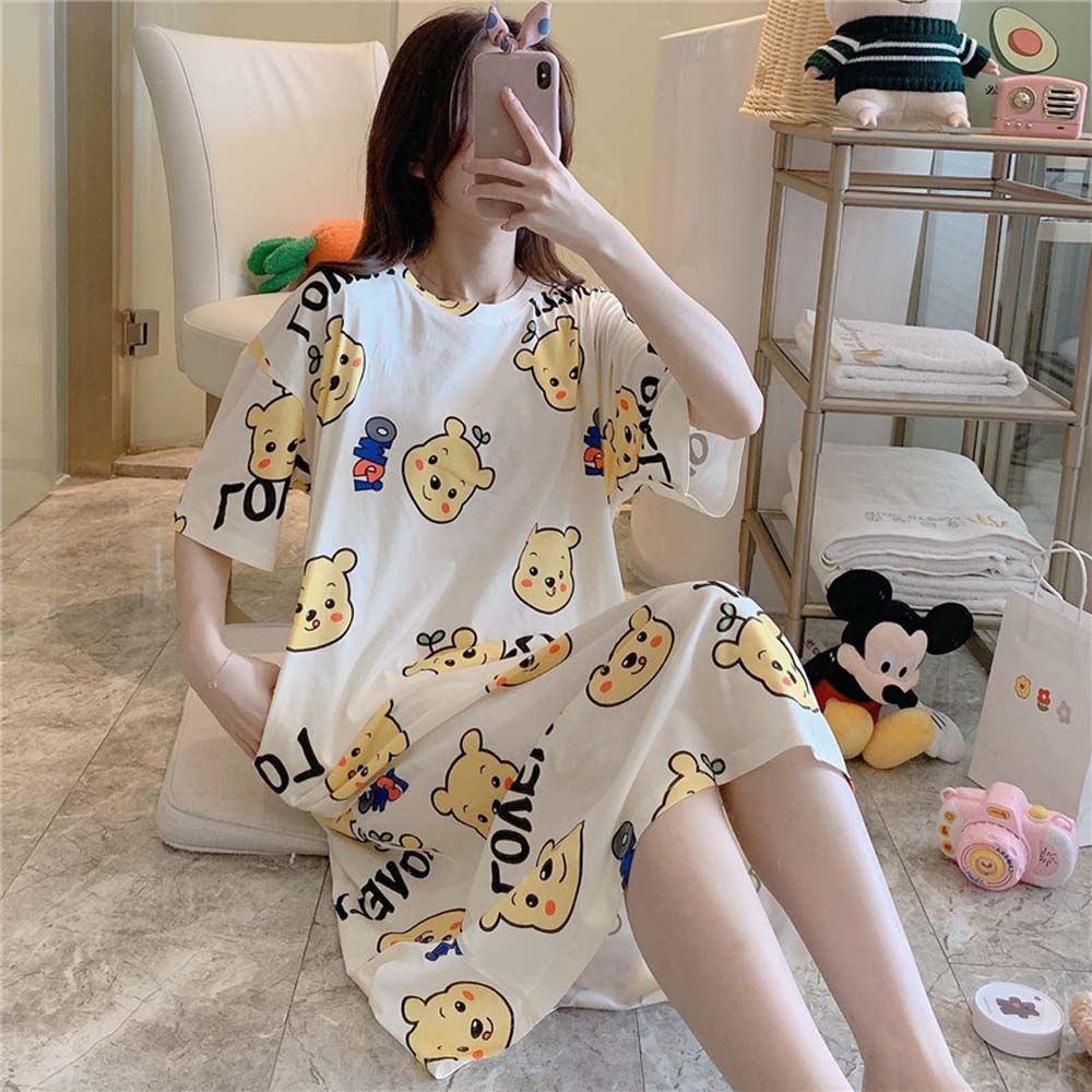 Đồ ngủ Mùa Hè Dáng Rộng In Hình Vịt Hoạt Hình Thoải Mái Phong Cách Hàn Quốc Cho Nữ | BigBuy360 - bigbuy360.vn