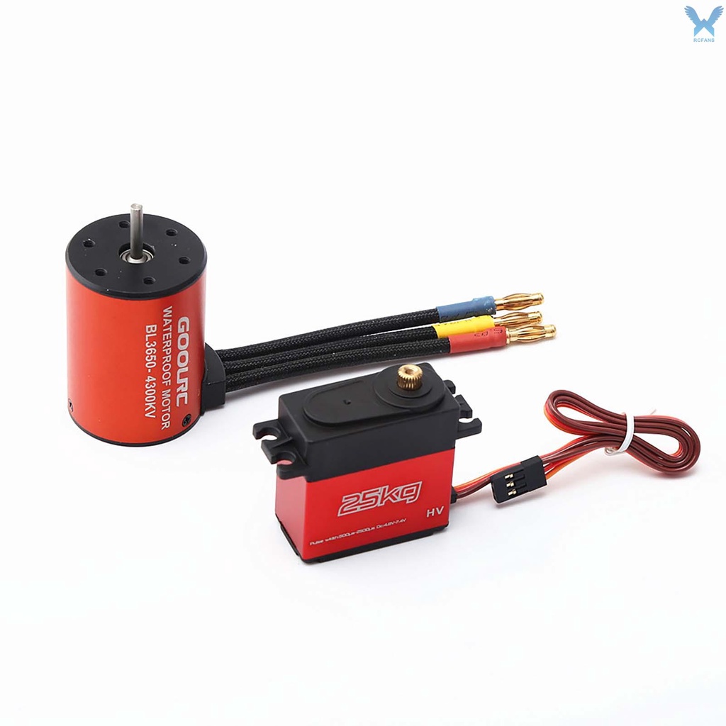 Rs Động Cơ Servo 3650 4300kv Esc 60a 25kg Không Chổi Than Cho Xe Hơi / Xe Tải Rc 1 / 10
