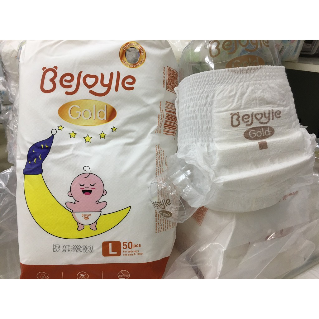 Bỉm quần Bejoyle Gold/ full size M,L,XL,XXL,XXXL/ 1 bịch có 50 miếng/ size 4XL có 46 miếng giá siêu rẻ !