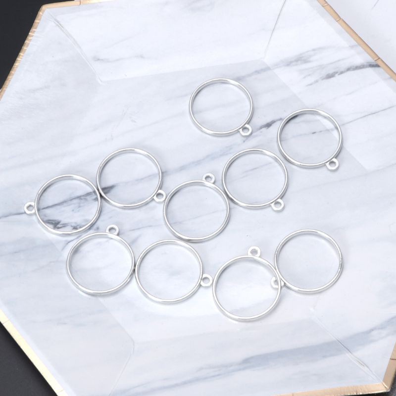 Bộ 10 Mặt Dây Chuyền Hình Tròn Bằng Nhựa Resin Uv Diy