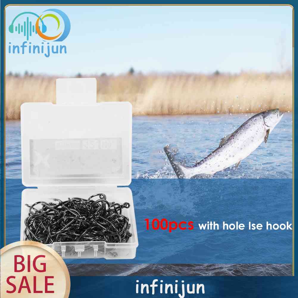 Hộp 100 Lưỡi Câu Cá Bằng Thép Carbon Cao Cấp Hiệu Quả