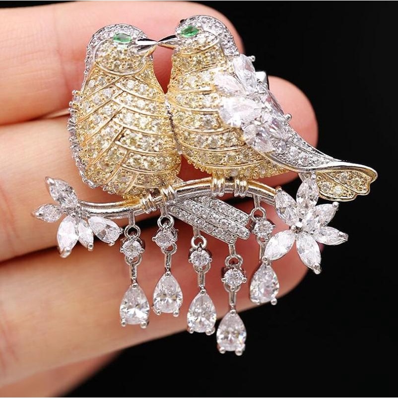 Ghim CàI ÁO HìNh Chú Chim ĐíNh Kim Cương Giả ThờI Trang Cho Nữ