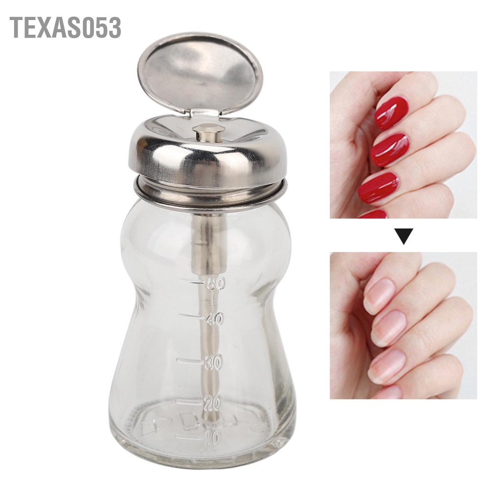 [Hàng Sẵn] 60ml Chai thủy tinh đựng Nước Tẩy Sơn Móng Nước tẩy trang Thiết kế nhấn【Texas053】