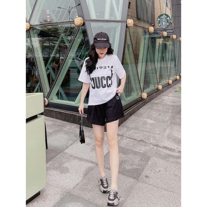 Bộ quần áo cộc tay dáng rộng CG1921 kèm quần short 3 màu