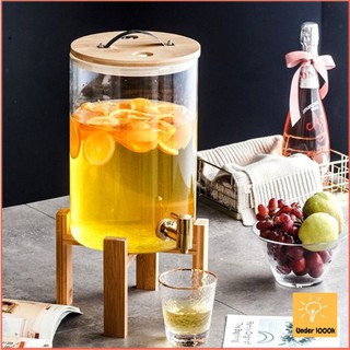 [Xả Kho 3 Ngày] Bình Đựng Nước,Đựng Rượu,Hoa Quả,Detox Thuỷ Tinh Có Vòi Rót Kèm Chân Ghỗ Như Hình 5l,8l,11l Cao Cấp
