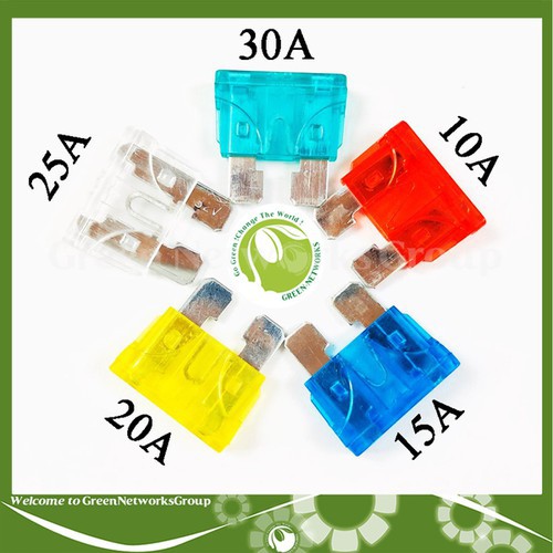 Bộ 10 cầu chì ô tô xe máy các cỡ 10A-15A-20A-25A-30A-35A Greennetworks