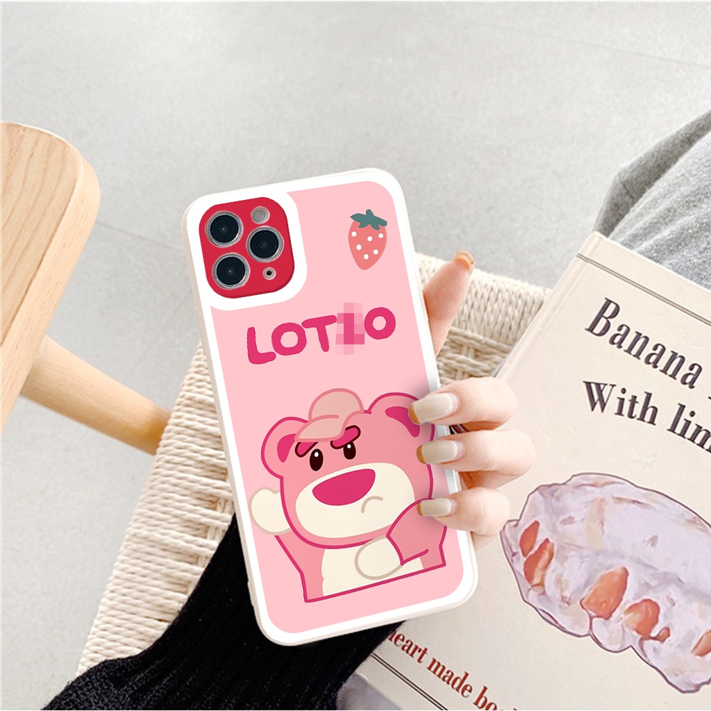 Ốp lưng iphone Gấu Lotso cạnh vuông ốp ip 6/6plus/6s/6splus/7/7plus/8/8plus/x/xr/xs/11/12/13/pro/max/plus/promax G33