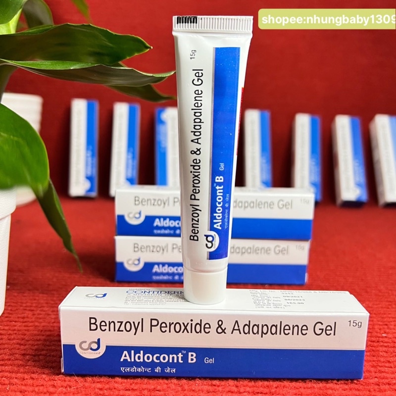 Kem Aldocont B , adapalene . benzoyl giảm mụn