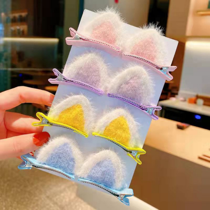 Kẹp Tóc Tai Thỏ Bằng Lông Dễ Thương Dành Cho Nữ
