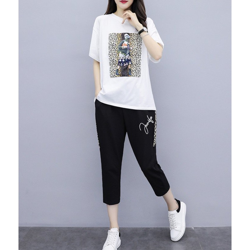 Đồ bộ nữ cotton quần lửng tay ngắn - Chất thun co giãn thoải mái