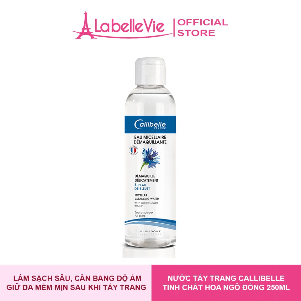 Nước tẩy trang làm sạch sâu Callibelle Eau Micellaire Demaquillante tinh chất hoa ngô đồng 250ml