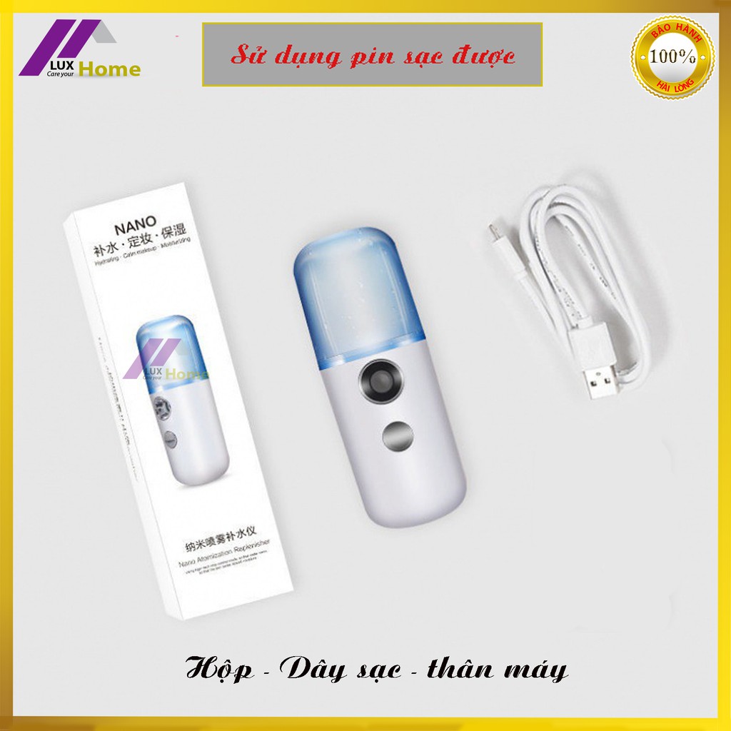 Máy xông mặt mini, có pin sạc, bổ sung độ ẩm, bổ sung khoáng
