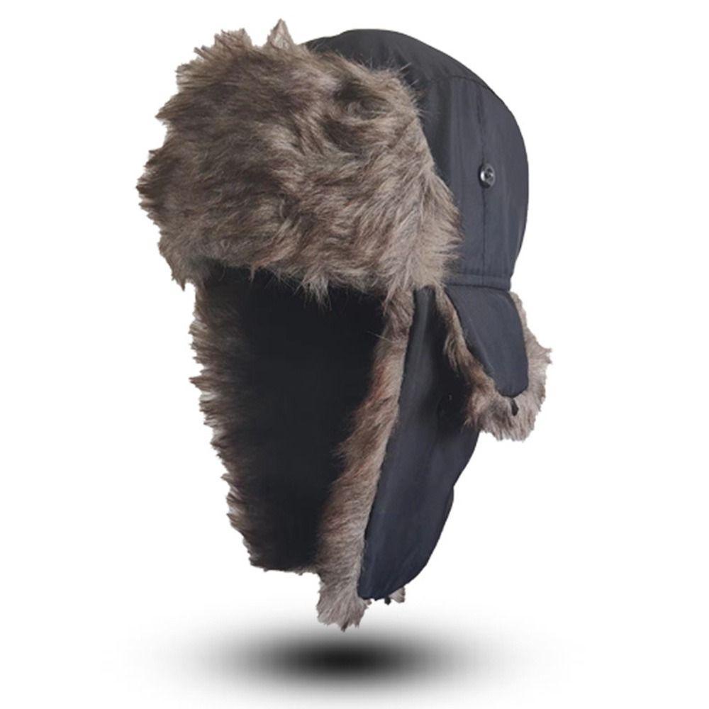LILYES Bomber Cap Cute Female Faux Fur Windproof Winter Outdoors Plush Hat