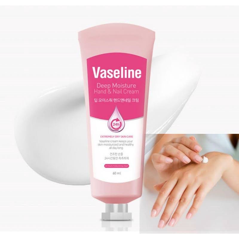 Kem tay dưỡng ẩm làm khoẻ móng Vaseline 24h Deep Moisture Hand & Nail Cream 60ml