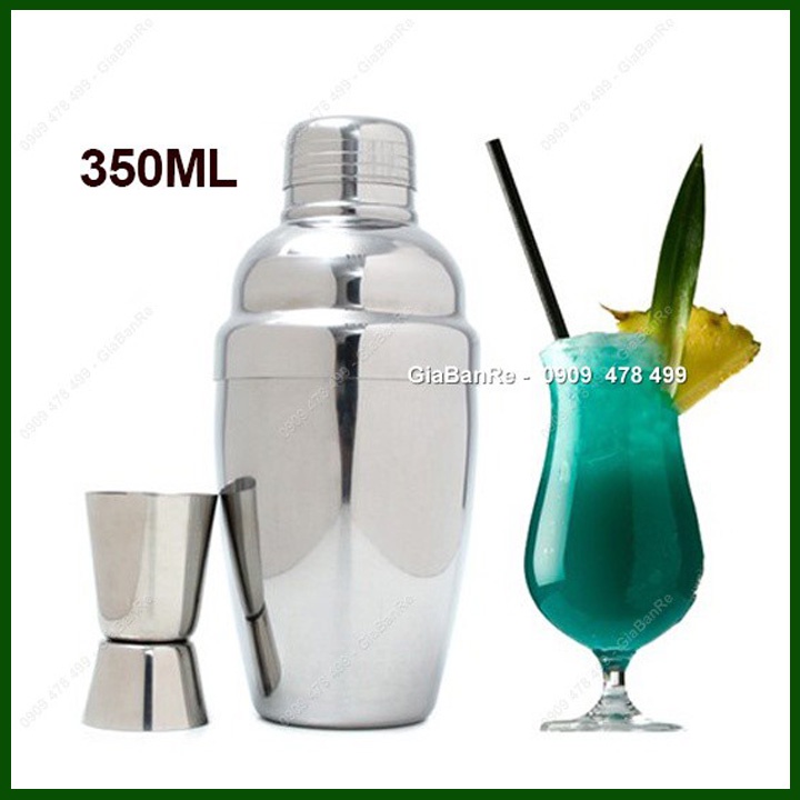 Combo Bình Lắc Inox 350ml Cocktail ,Trà Sữa Và Ly Đong 2 Đầu - 6391