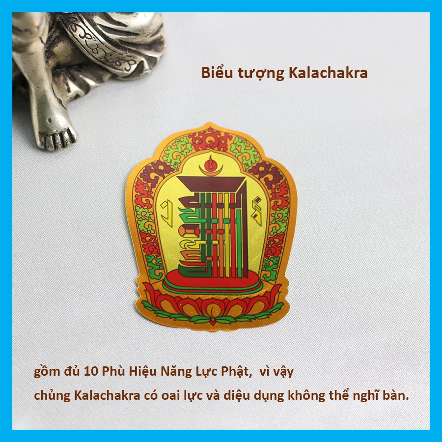 Miếng dán Kalachakra Bình an, May mắn cho điện thoại, nhà cửa, mọi mặt phẳng - Hiên Nhà