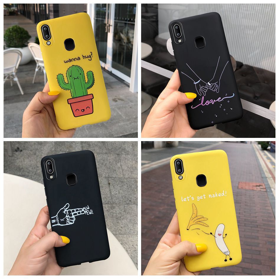 Cute Cactus Painted Case VIVO Y11 Y12 Y15 Y17 Y19 Y30 Y50 Y81 Y85 Y91 Y95 Y91i V11i V9 V11 V15 S1 PRO Soft Casing Cover