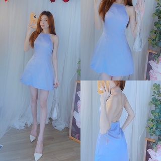 Đầm Yếm Hở lưng Viền đá Phi Lụa tK Loại 1