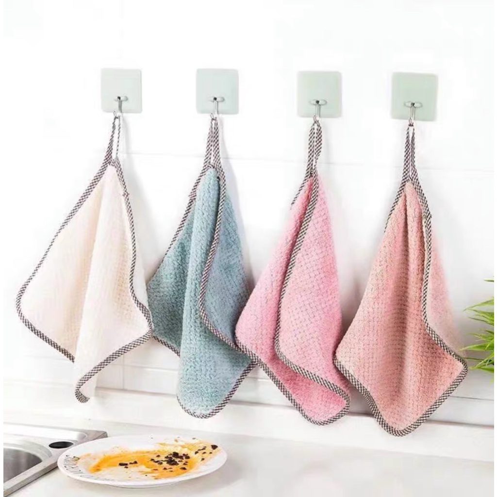 Khăn lau đa năng lau bếp, bát đĩa, cốc chén, chống dính dầu mỡ hai mặt - Khăn lau chất liệu vải dệt cừu siêu mềm