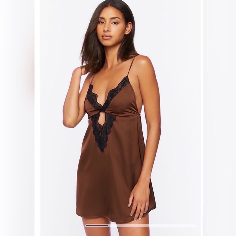 Đầm ngủ lụa satin f21 xuất xịn